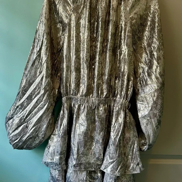 Ramy Brook / Metallic Miami Long Sleeve Dress (Size Small - Missing Belt) - Picture 11 of 12